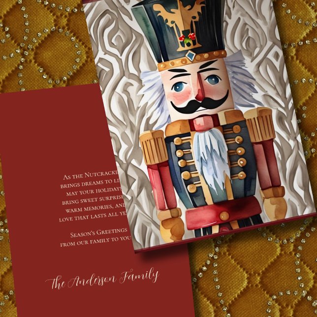 Vattenfärg Illustration of Nutcracker jul Helgkort (Skapare uppladdad)