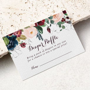 Vattenfärg Illustrerad Blommigt Förringning Raffle Tilläggskort