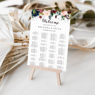 Vattenfärg Illustrerat alfabetiskt sittdiagram Poster