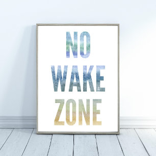 Vattenfärg Ingen Wake Zon Beach-utskrift Poster