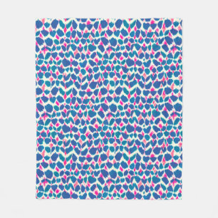 Vattenfärg Inspired Rosa och Blue Boho Dot Fleecefilt