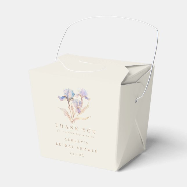 Vattenfärg Iris Bröllopsfest Presentaskar (Framsidan Sidan)