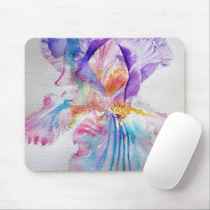 Vattenfärg Iris Flower Painting Art irises Musmatta