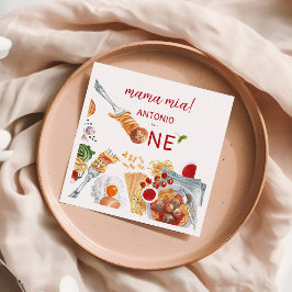 Vattenfärg italienska 1:a födelsedag pappersservett