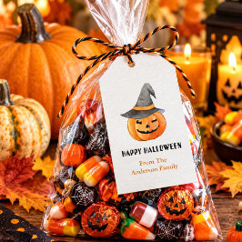 Vattenfärg Jack o lantern Halloween Förmånsetikett Presentetikett