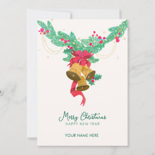 Vattenfärg jingle bell julkort