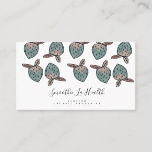 Vattenfärg Jordgubbar Doodle Rosa Blue Visitkort