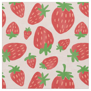 Vattenfärg Jordgubbar Fabric Tyg