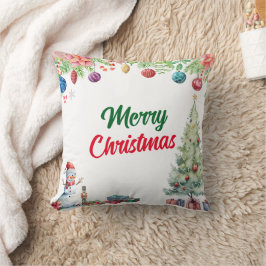Vattenfärg jul firande kudde