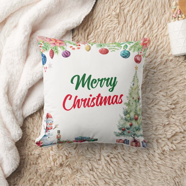 Vattenfärg jul firande  kudde (Filt)