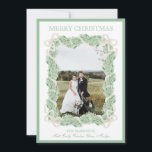 Vattenfärg jul Garland Stock ett foto Julkort<br><div class="desc">Vattenskärg Julgarland Stocking Vintage One Photo Helgdag Card. Det här vackra julfotkortet har en färgad julgranstragland med vita bogar som ram för ett foto. Baksidan av inbjudan är julklappar med julgranar och bovar. Det är perfekt om du är tittar för ett klassiskt, söderut, barnsligt julkort. Meddelande mig om du behöver...</div>