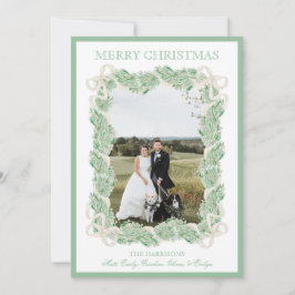 Vattenfärg jul Garland Stock ett foto Julkort