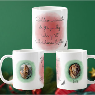 Vattenfärg jul Golden Retriever anpassad Kaffemugg