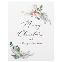 Vattenfärg jul Greenery Letterhead