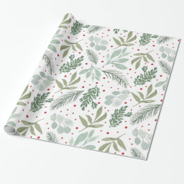 Vattenfärg jul Helgdag Garland Gräs Berry Presentpapper