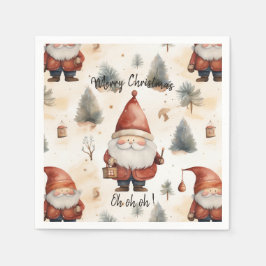 Vattenfärg, jul, Jultomten 2 - Pappersservett