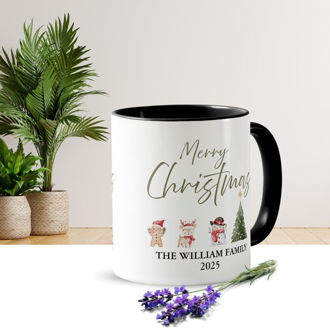 Vattenfärg jul kaffemug mugg (Christmal design)