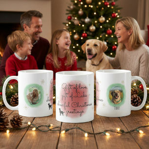 Vattenfärg jul Labrador – Festiv gåva till hundäga Kaffemugg
