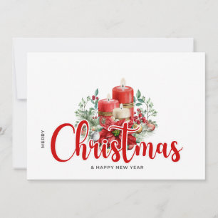 Vattenfärg jul ljus Floral och Flora Julkort