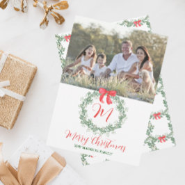 Vattenfärg jul Monogram Wandeans Julkort