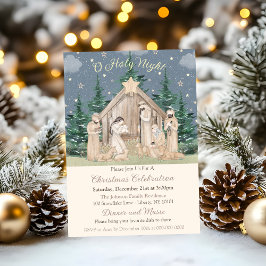 Vattenfärg jul nativity inbjudningar