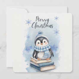 Vattenfärg jul Penguin Inbjudningar