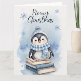 Vattenfärg jul Penguin Kort