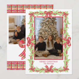 Vattenfärg jul Play Bow Garland Julkort