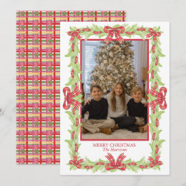 Vattenfärg jul Play Bow Garland Julkort