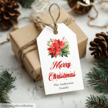 Vattenfärg Jul Poinsettia Stylisha Presentkort