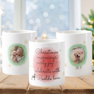 Vattenfärg jul Pudel – Personlig högtid Kaffemugg