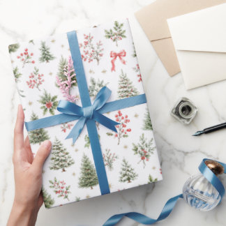 Vattenfärg Jul Sömlösa Mönster Presentpapper