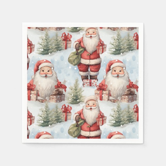 Vattenfärg jul tomte 3 - Papper Pappersservett (Framsidan)