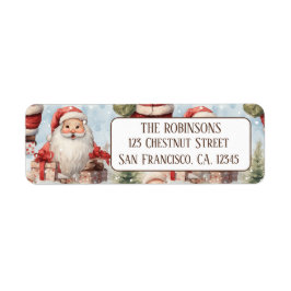Vattenfärg jul tomte 3- returadress etikett