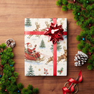 Vattenfärg jul tomte & renar jul presentpapper