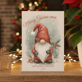 Vattenfärg jul Tomte Semesternkort Julkort