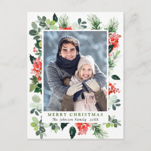 Vattenfärg Julbär Jul FOTO Högtid Vykort
