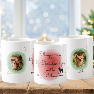 Vattenfärg julchihuahua – Anpassad husdjurspresent Kaffemugg