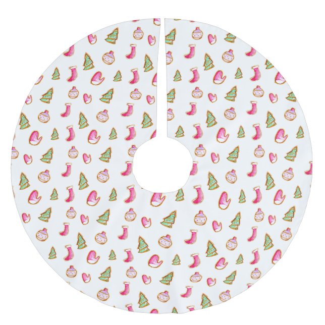 Vattenfärg julgodis semester söta julgransmatta borstad polyester (Framsidan)