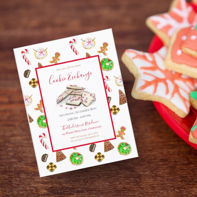 Vattenfärg Julgodis Utbytes Inbjudan (Skapare uppladdad)