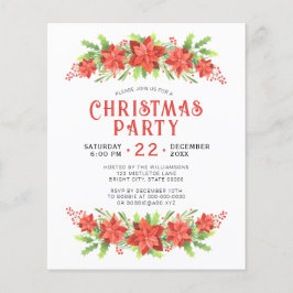 Vattenfärg Julgran Julfest Budgetinbjudan