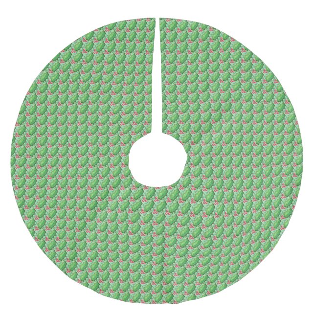 Vattenfärg Julgran Julmönster Julgransmatta Borstad Polyester (Framsidan)