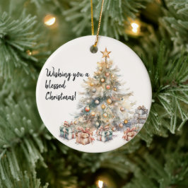 Vattenfärg Julgran Ornament