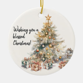 Vattenfärg Julgran Ornament