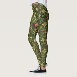 Vattenfärg Julgran, ornament Leggings