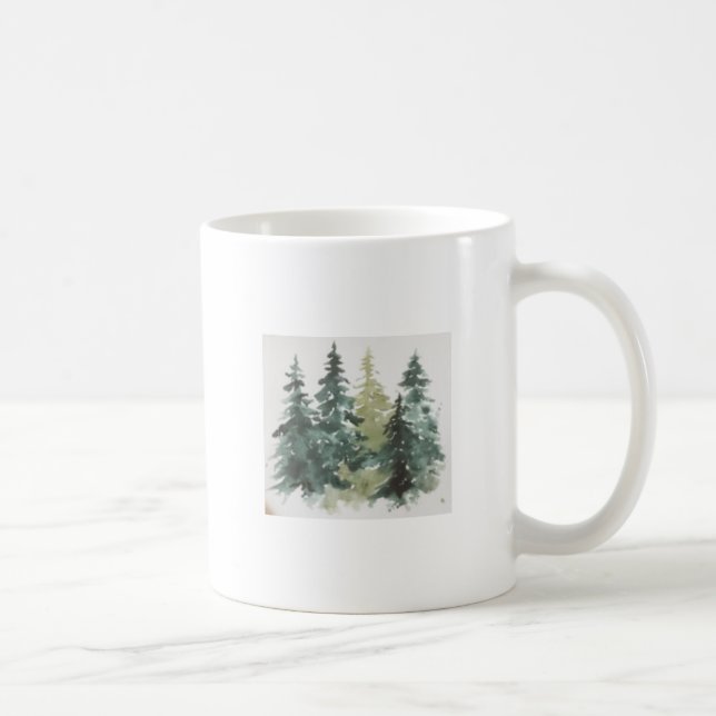 Vattenfärg Julgranar Kaffemugg (Höger)