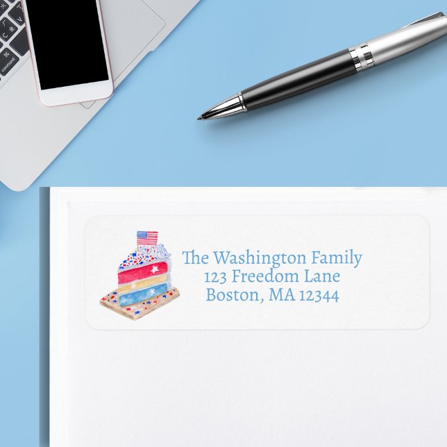 Vattenfärg juli 4:e kummeln Party Returadress Etikett (Skapare uppladdad)