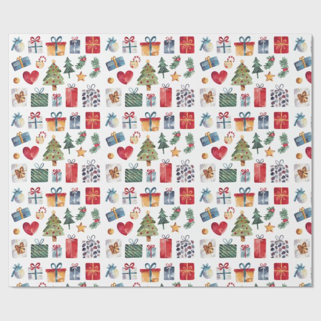 Vattenfärg Julklapp Presentpapper (Platt)