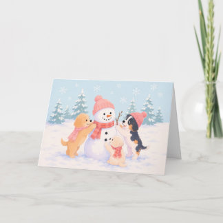 Vattenfärg julkort med snövalpar kort