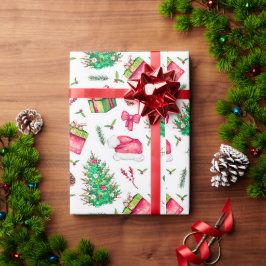 Vattenfärg julpresentpapper presentpapper